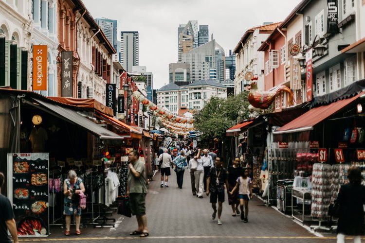 People At Market in Singapore