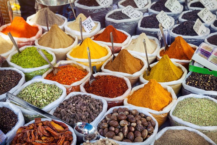 Indian colorful spices. cost of living india