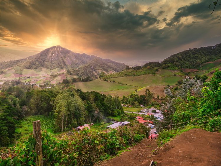 Beautiful sunset in Cerro Punta, Panama