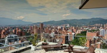 Rooftop of the Inntu Hotel in Laureles, Medellin