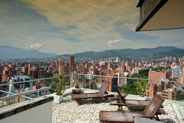 Rooftop of the Inntu Hotel in Laureles, Medellin