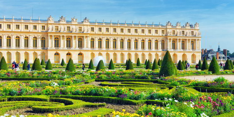 Pond in front of the Royal residence at Versailles near Paris