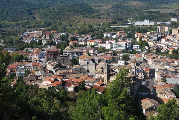 View of Popoli town in Italy