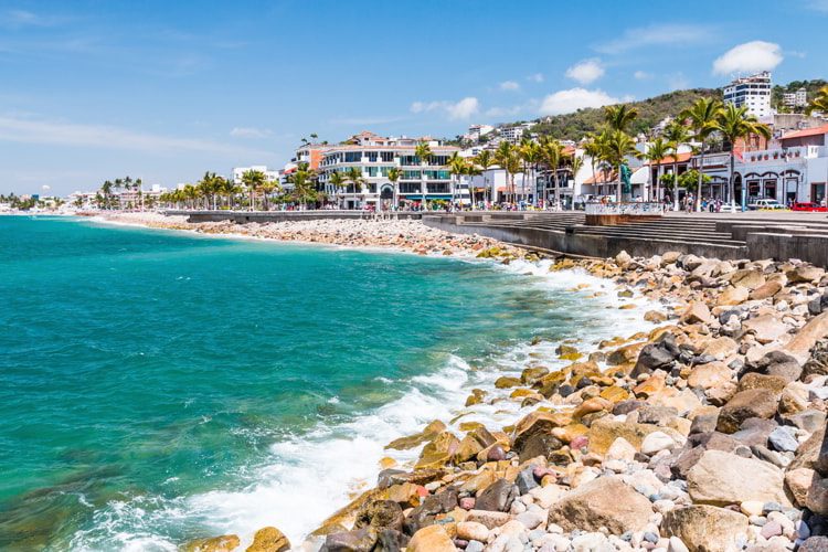 A bright blue sea in Puerto Vallarta, Jalisco, Mexico