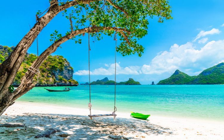 Beautiful white beach in tropical Mu Koh Ang Thong island, Thailand