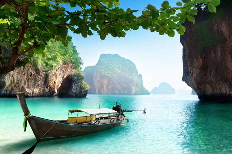 Boat on small island in Thailand