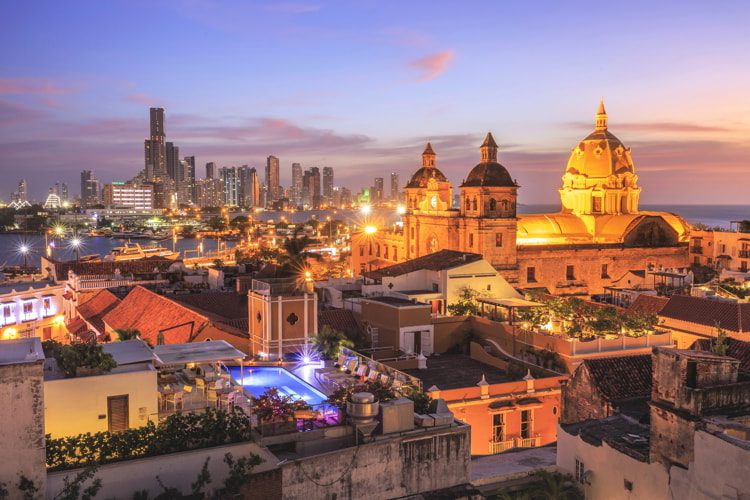 Night View of Cartagena de Indias, Colombia