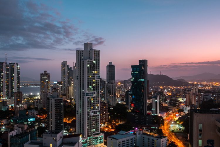 Skyscraper cityscape of Panama City, Panama. comparing panama and colombia