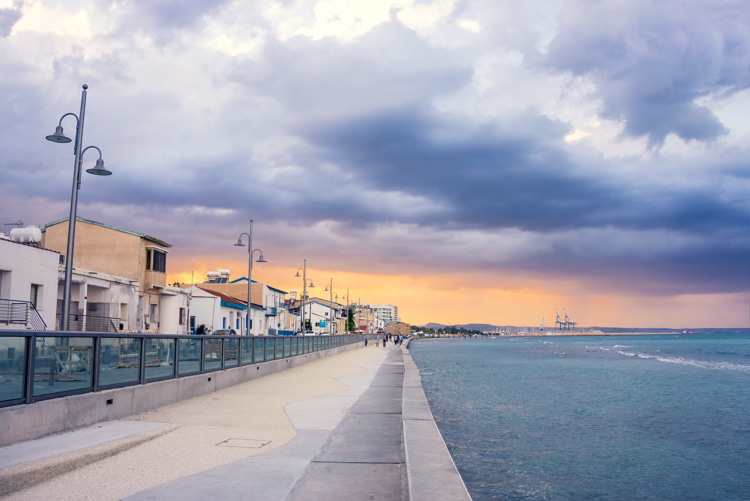 Larnaca promenade before the rain