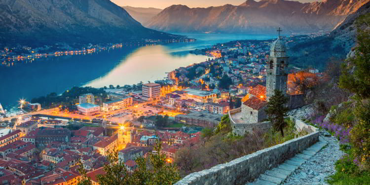Beautiful romantic old town of Kotor during sunset. Best Places To Buy Real Estate Overseas