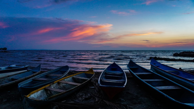 Beautiful Sunset on the Pacific Ocean in Cartagena, Colombia