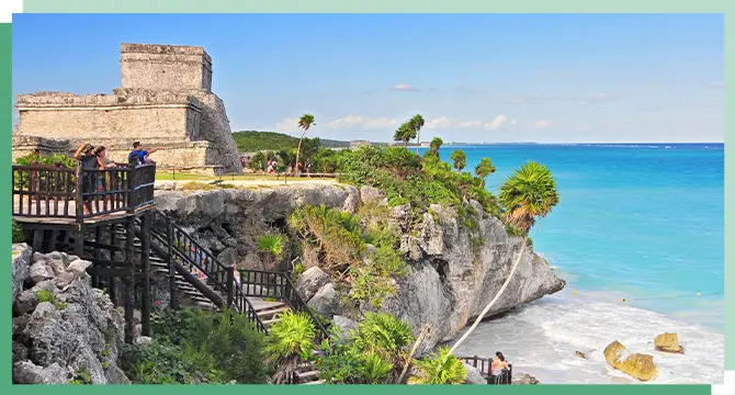 Tulum beach in a sunny day