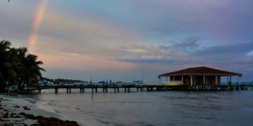 A rainbow in Ambergris Caye, Belize