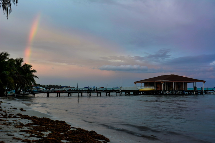 A rainbow in Ambergris Caye, Belize