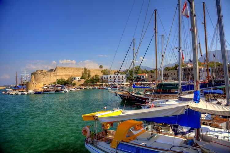 Harbour and medieval castle in Kyrenia, North Cyprus