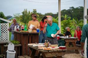 People having BBQ in Carmelita Gardens