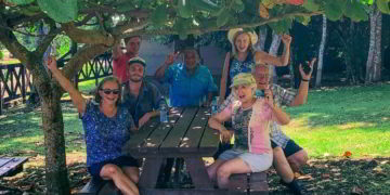 Happy people on a Belize tour