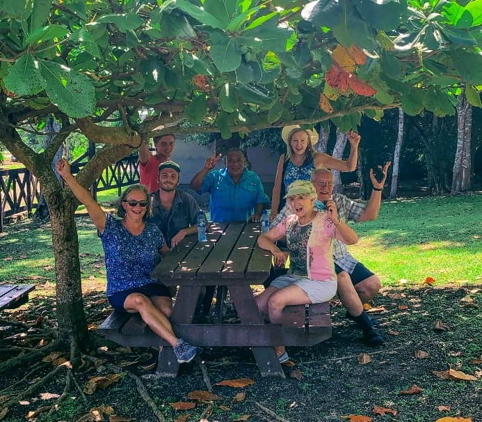 Happy people on a Belize tour