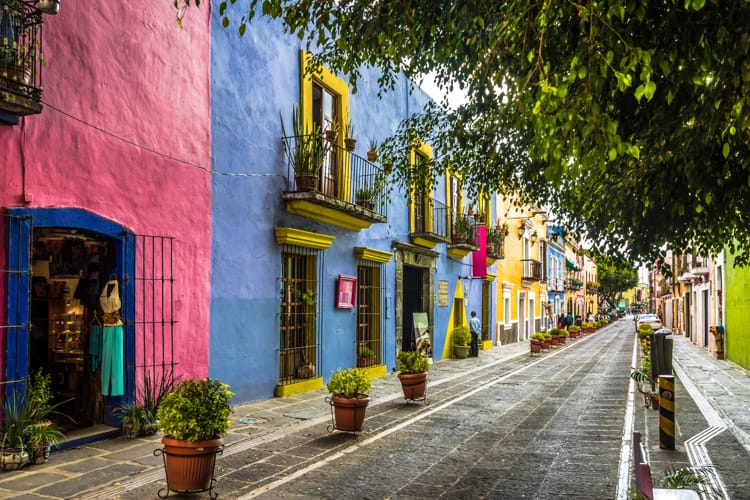 A street in Puebla, Mexico
