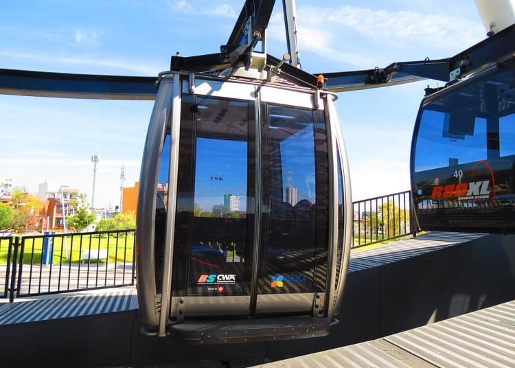 A cable car in Puebla, Mexico
