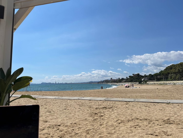 A white sand beach in Barcelona, Spain