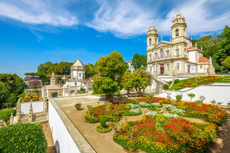 Historic Church of Bom Jesus do Monte and her public garden in Braga, Portugal