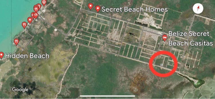 Map of Belize secret beach homes