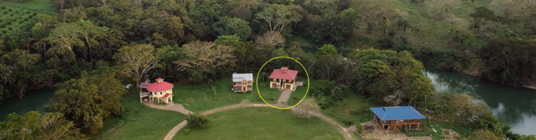 The location of a house in Cayo, Belize