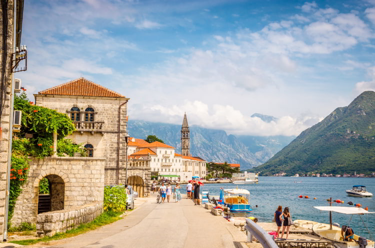 Mountains near town Perast, Kotor Nay, Montenegro