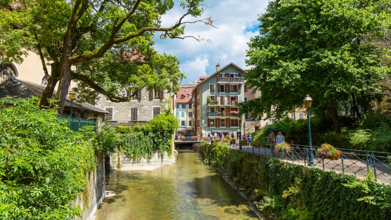 Water canal in the city Annency