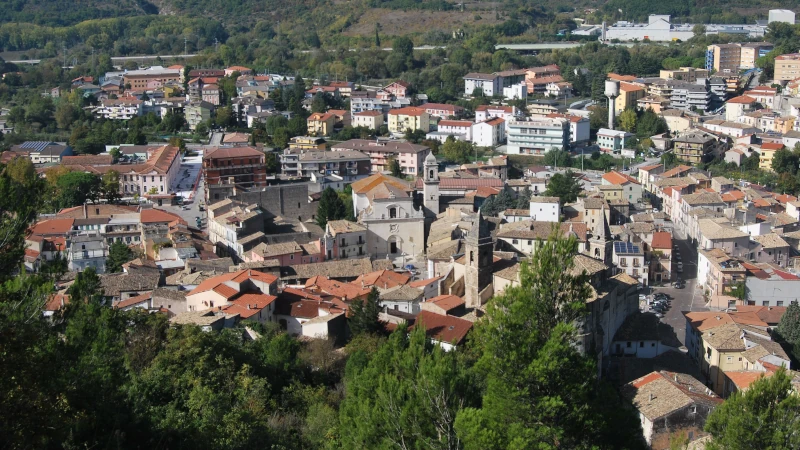 Aerial view of Popoli Italy