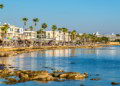 View of embankment at Paphos Harbour, Cyprus