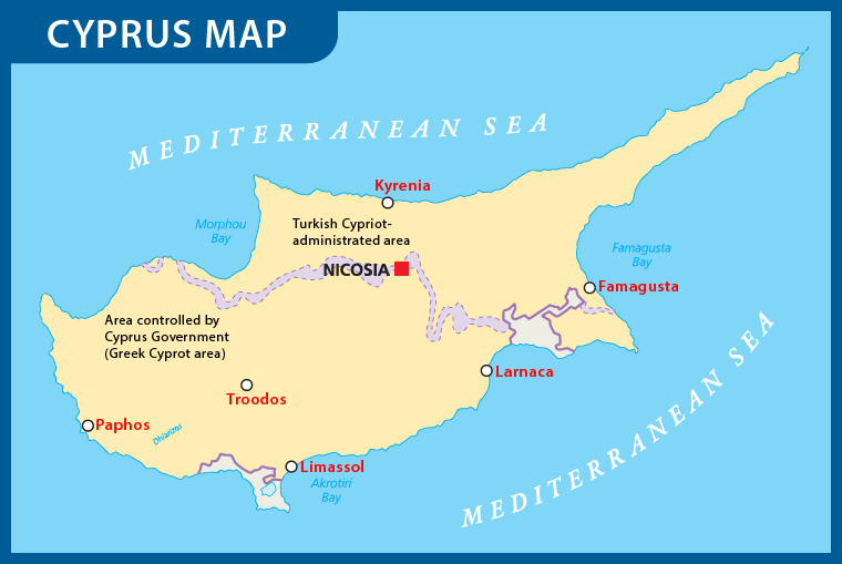 A map of Cyprus