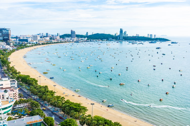 Beautiful landscape and cityscape of Pattaya city in Thailand