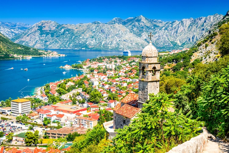 Aerial view of Kotor, Montenegro