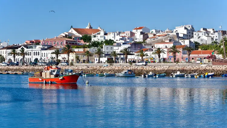 Bay view of Lagos, Portugal 