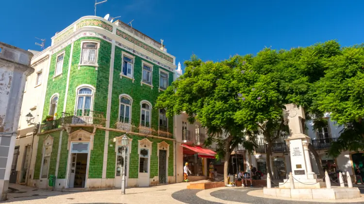 Typical portuguese architecture on old town in Lagos , Algarve , Portugal