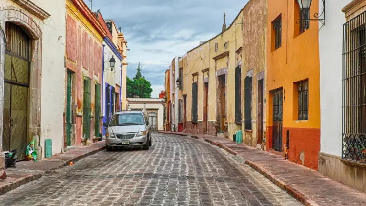 The streets of Queretaro, Mexico in the early morning