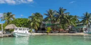 a boat in belize coast
