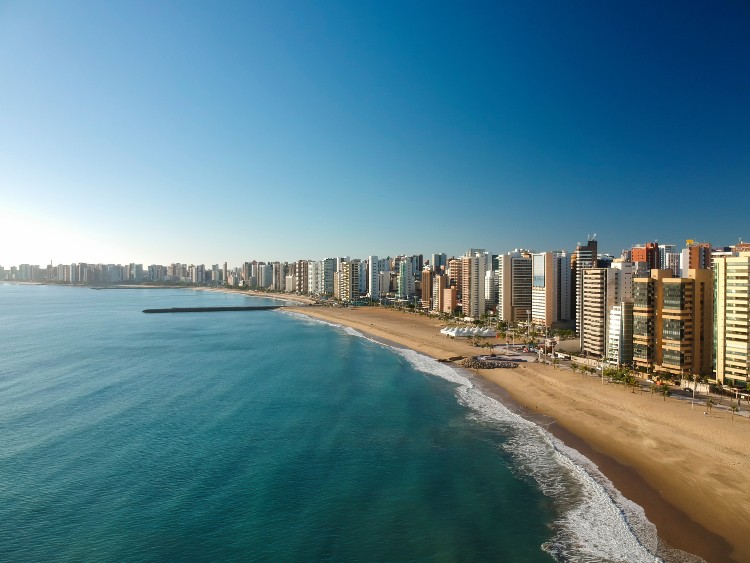 a beach in brazil in the sunset