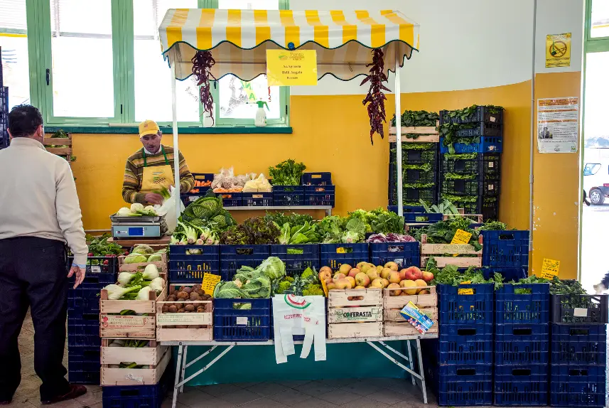 Vegetable market in Abruzzo Italy