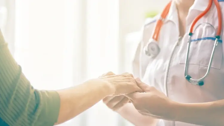 Female patient listening to doctor