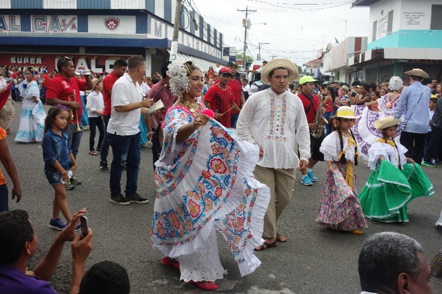 A pollera in a Panamanian street