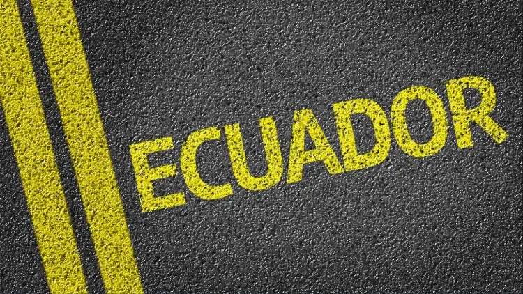 Ecuador written on the road