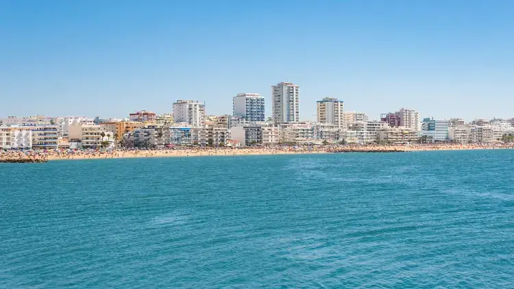 Summer coast view of Vilamoura town, Algarve, Portugal