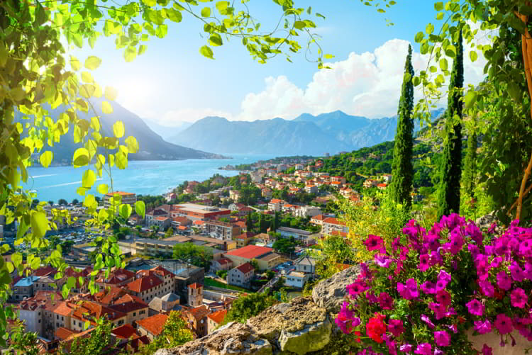 Picturesque sea view of Boka Kotor Bay, Montenegro
