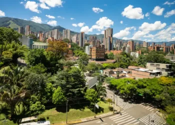 City view of beautiful Medellin Colombia