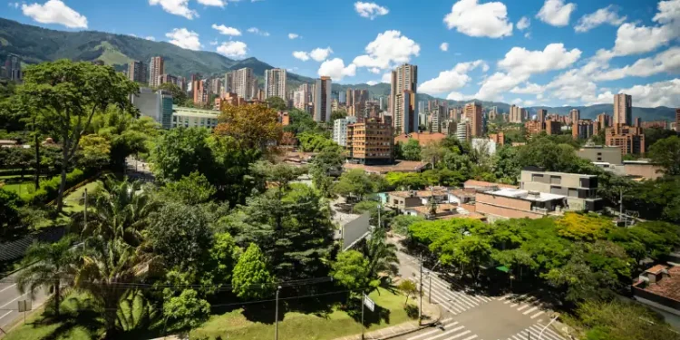 City view of beautiful Medellin Colombia