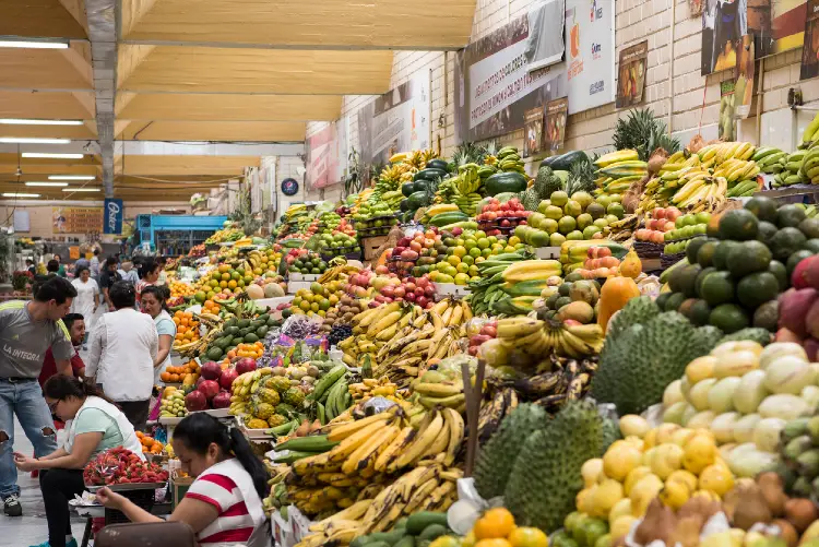 Authentic fruit market in Quito, Ecuador