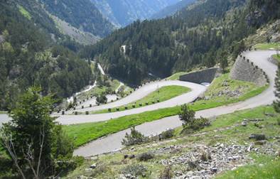 Winding mountain roads 